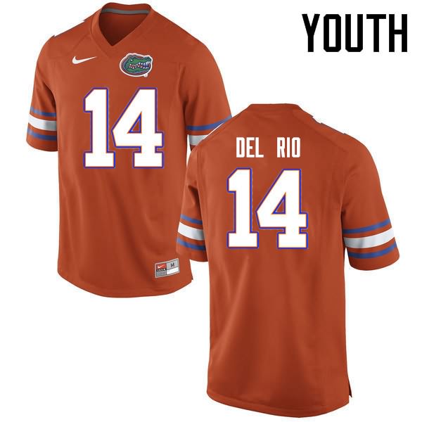 NCAA Florida Gators Luke Del Rio Youth #14 Nike Orange Stitched Authentic College Football Jersey EVJ6064SB